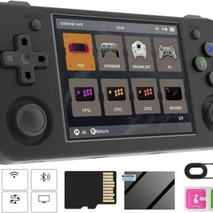 SVP Game - R36S Consola Retro Portátil 40.000 Juegos y 25 Emuladores Arcade PSP PS1 N64 NDS SN GB GBA GBC SNES NES CPS MAME Atari - Game Console, Videojuegos clásicos 20 SVP Game - RG35XX H Consola de Juegos portátil Retro, con Salida HDMI para TV, WiFi 5G, Bluetooth 4.2, Pantalla IPS de 3,5”, Sistema Linux, Tarjeta TF de 64 G integrada, 5515 Juegos - SVP Game