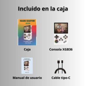 Consola retro portátil XGB36 con 20,000+ juegos y accesorios incluidos.