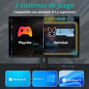 Pantalla con emuladores Retrobat y Playnite en Windows 8.1, 10 y 11.